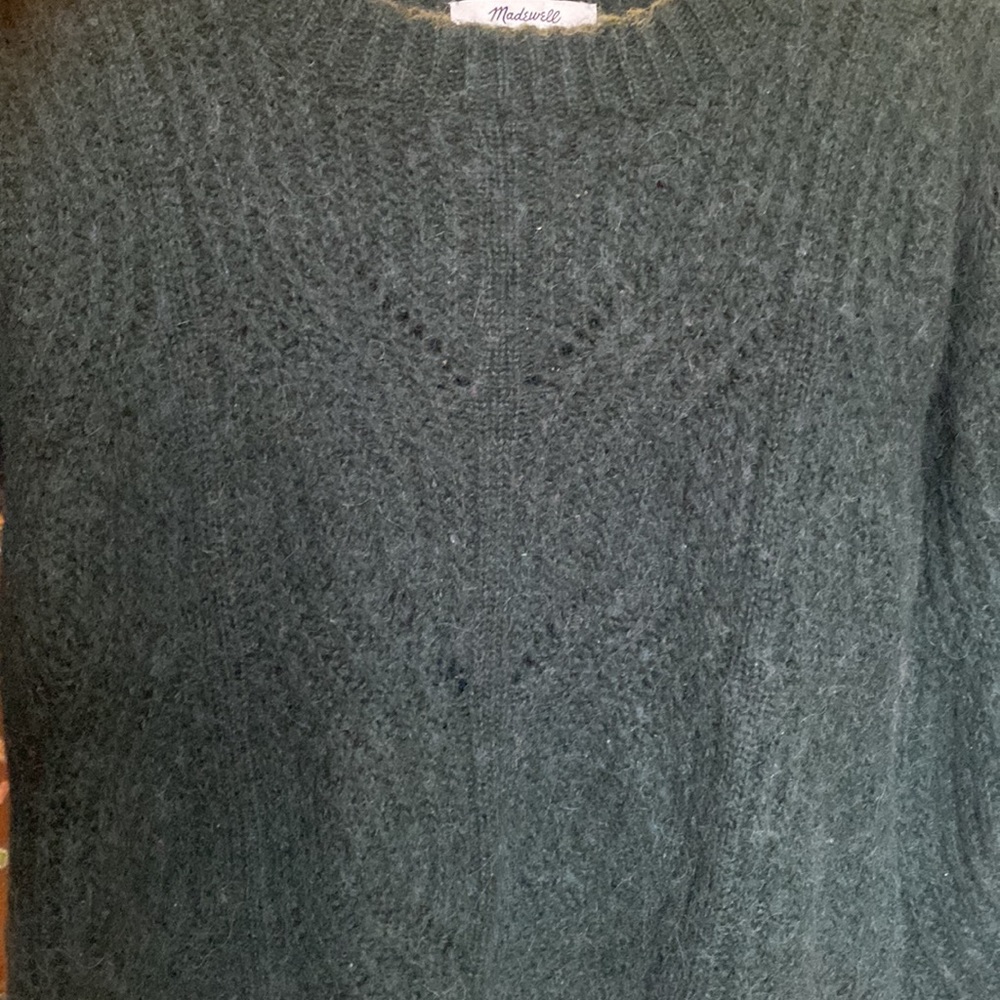 Madewell Charley Sweater | 30% Alpaca | Green | Size XS - Picture 12 of 13